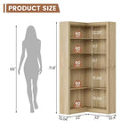 Libreria angolare da 71,8'', libreria stile rustico, libreria a forma di L, scaffale espositivo a 5 ripiani, librerie robuste con contenitore per ufficio e soggiorno