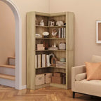 Libreria angolare da 71,8'', libreria stile rustico, libreria a forma di L, scaffale espositivo a 5 ripiani, librerie robuste con contenitore per ufficio e soggiorno