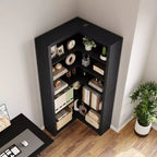 Libreria angolare da 71,8'', libreria stile rustico, libreria a forma di L, scaffale espositivo a 5 ripiani, librerie robuste con contenitore per ufficio e soggiorno