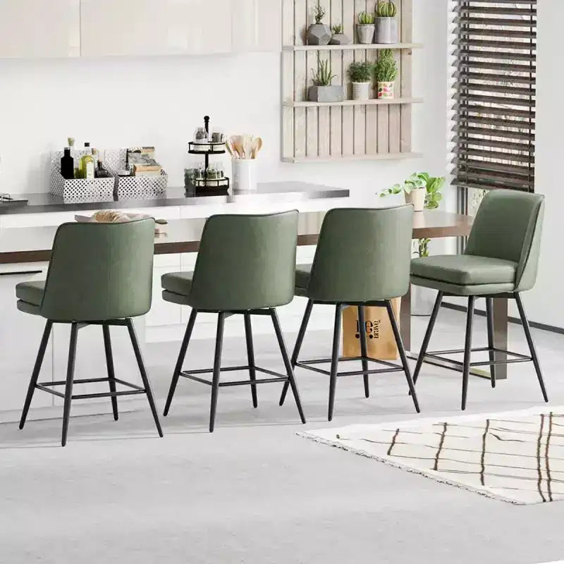Sgabelli da Bar Moderni in Similpelle Imbottiti: Rotazione a 360°, Costruzione Robusta e Design Elegante