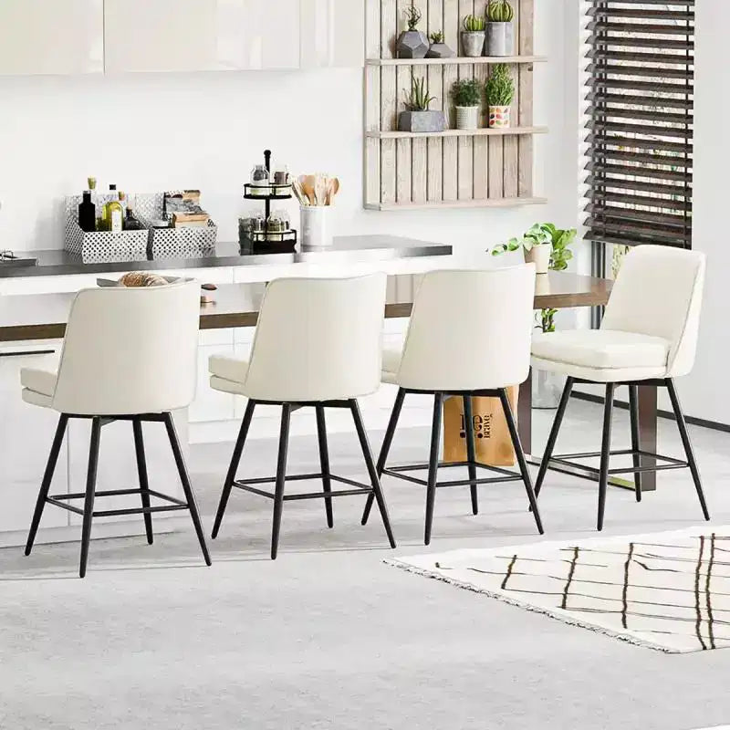 Sgabelli da Bar Moderni in Similpelle Imbottiti: Rotazione a 360°, Costruzione Robusta e Design Elegante