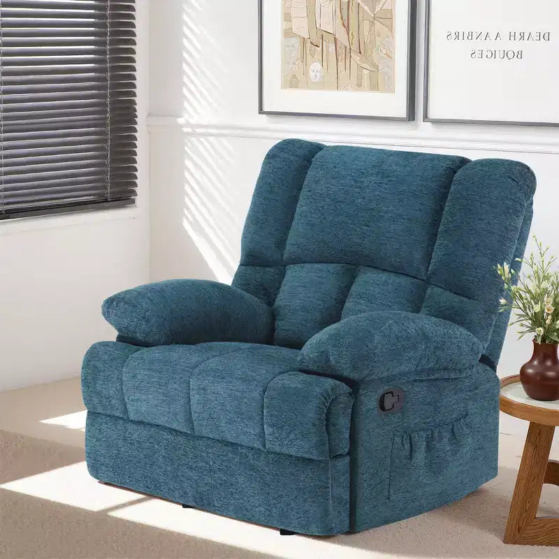 MAYEERTY Blackish Green Oversized Rocking Recliner Chair For Adults Living Room