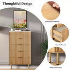 Comò per camera da letto, Comò a 5 cassetti con cassetti ampi, Cassettiera in legno, Comò moderno per soggiorno, cabina armadio, corridoio, ingresso