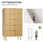 Comò per camera da letto, Comò a 5 cassetti con cassetti ampi, Cassettiera in legno, Comò moderno per soggiorno, cabina armadio, corridoio, ingresso