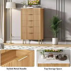Comò per camera da letto, Comò a 5 cassetti con cassetti ampi, Cassettiera in legno, Comò moderno per soggiorno, cabina armadio, corridoio, ingresso
