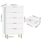 Comò per camera da letto, Comò a 5 cassetti con cassetti ampi, Cassettiera in legno, Comò moderno per soggiorno, cabina armadio, corridoio, ingresso