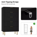 Comò per camera da letto, Comò a 5 cassetti con cassetti ampi, Cassettiera in legno, Comò moderno per soggiorno, cabina armadio, corridoio, ingresso