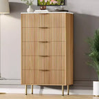 Comò per camera da letto, Comò a 5 cassetti con cassetti ampi, Cassettiera in legno, Comò moderno per soggiorno, cabina armadio, corridoio, ingresso