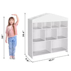 41 Organizer per giocattoli, Libreria e scaffale in legno a 9 cubi per bambini, Robusto armadietto per giocattoli per sala giochi, cameretta, stanza dei bambini