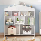 41 Organizer per giocattoli, Libreria e scaffale in legno a 9 cubi per bambini, Robusto armadietto per giocattoli per sala giochi, cameretta, stanza dei bambini