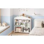 41 Organizer per giocattoli, Libreria e scaffale in legno a 9 cubi per bambini, Robusto armadietto per giocattoli per sala giochi, cameretta, stanza dei bambini