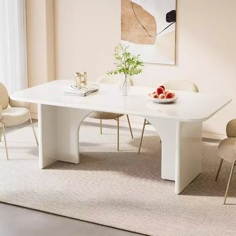 Tavolo da Pranzo Moderno Nero per 4-6 Persone, Tavolo da Cucina Rettangolare Grande da 63" con Gambe ad Arco, per Sala da Pranzo