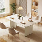 Tavolo da Pranzo Moderno Nero per 4-6 Persone, Tavolo da Cucina Rettangolare Grande da 63" con Gambe ad Arco, per Sala da Pranzo