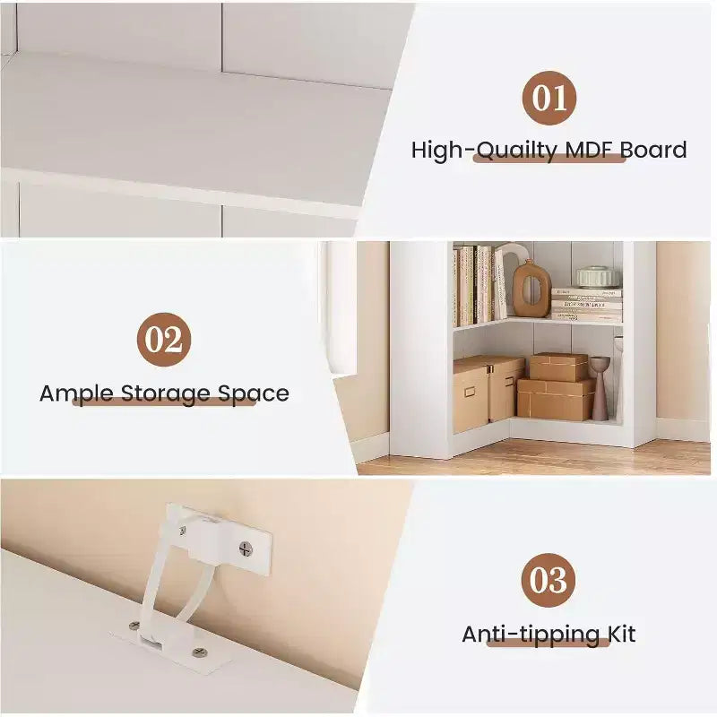 Libreria ad Angolo, Scaffale ad Angolo Rustico da 182 cm, Libreria a L Grande, Scaffale Espositivo a 5 Livelli, Librerie Robuste per la Casa