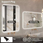 Specchio da Bagno Rettangolare Retroilluminato 24 x 36