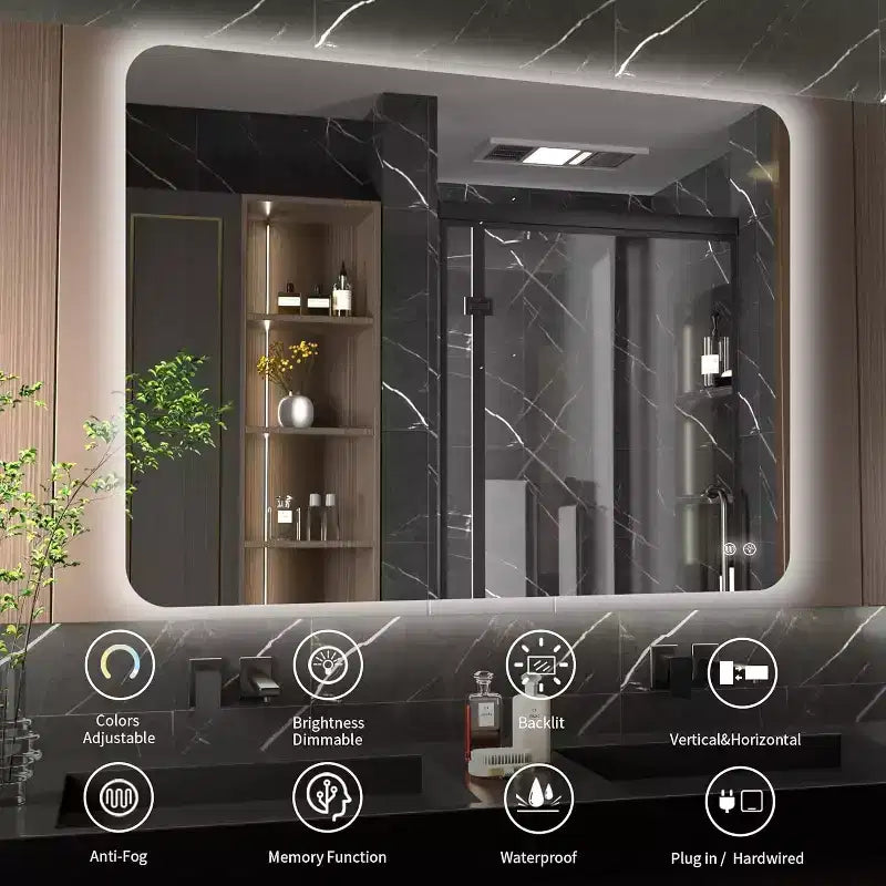 Specchio da Bagno Rettangolare Retroilluminato 24 x 36