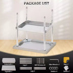 Tavolo da Lavoro in Acciaio Inox (con Ruote Bloccabili), Tavolo Utilità/Preparazione in Metallo a 2 Ripiani con Ripiano Inferiore Regolabile per Cucina Ristorante