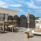Divisorio Pieghevole Brick 01 Nero Arco Lamiera Zincata 72x47x16in Set da 3 Pezzi