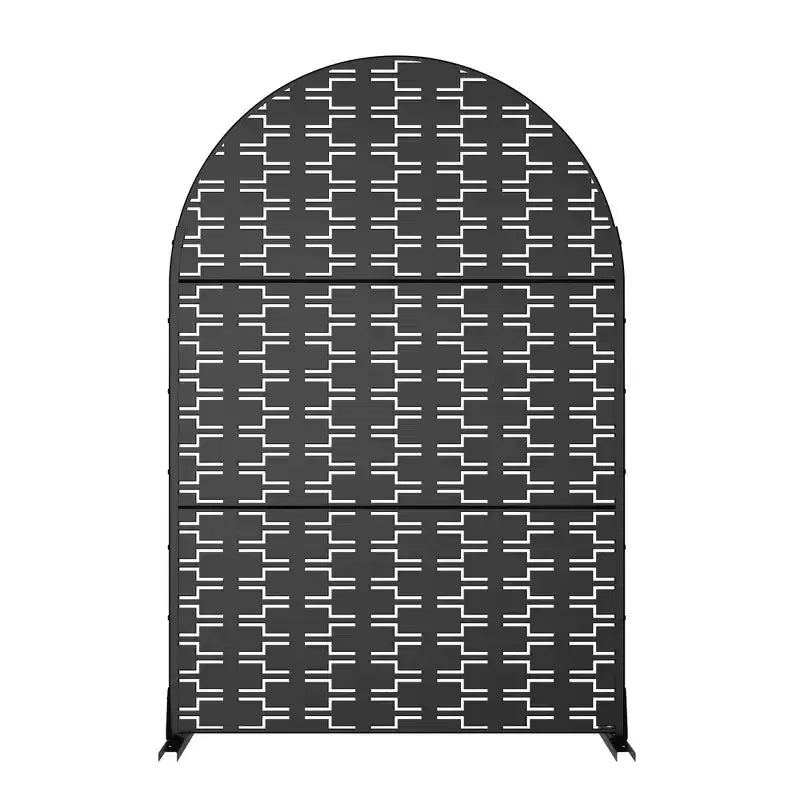 Divisorio Pieghevole Brick 01 Nero Arco Lamiera Zincata 72x47x16in Set da 3 Pezzi