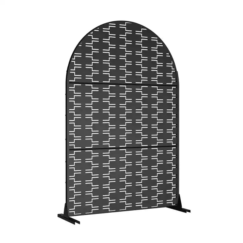 Divisorio Pieghevole Brick 01 Nero Arco Lamiera Zincata 72x47x16in Set da 3 Pezzi
