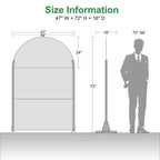 Divisorio Pieghevole Brick 01 Nero Arco Lamiera Zincata 72x47x16in Set da 3 Pezzi