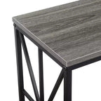 Tavolino laterale Belmont con stazione di ricarica e ripiano, due porte USB, tavolino accentato con elegante struttura incrociata per l'arredamento della camera da letto