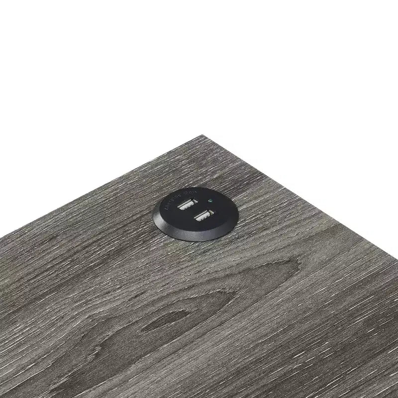 Tavolino laterale Belmont con stazione di ricarica e ripiano, due porte USB, tavolino accentato con elegante struttura incrociata per l'arredamento della camera da letto