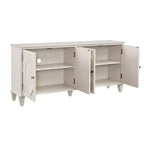 Credenza a buffet Mid Century, mobile credenza con 4 ante e 4 ripiani, mobile contenitore per soggiorno, ingresso, ufficio