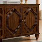 Credenza a buffet Mid Century, mobile credenza con 4 ante e 4 ripiani, mobile contenitore per soggiorno, ingresso, ufficio