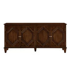 Credenza a buffet Mid Century, mobile credenza con 4 ante e 4 ripiani, mobile contenitore per soggiorno, ingresso, ufficio