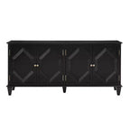 Credenza a buffet Mid Century, mobile credenza con 4 ante e 4 ripiani, mobile contenitore per soggiorno, ingresso, ufficio