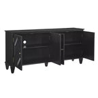 Credenza a buffet Mid Century, mobile credenza con 4 ante e 4 ripiani, mobile contenitore per soggiorno, ingresso, ufficio