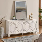 Credenza a buffet Mid Century, mobile credenza con 4 ante e 4 ripiani, mobile contenitore per soggiorno, ingresso, ufficio