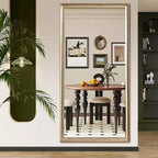 Specchio intero elegante 70*32 pollici con cornice in legno, specchio da terra 5mm con foro per appendere, specchio da parete per soggiorno, cabina armadio