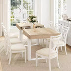 63-78,7 Tavolo da Pranzo Estensibile, Tavolo da Cucina 6-10 Posti, Tavolo da Cucina Rettangolare con Binario in Metallo, Gambe a U Affusolate per Sala da Pranzo, Ufficio - Rovere