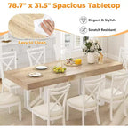 63-78,7 Tavolo da Pranzo Estensibile, Tavolo da Cucina 6-10 Posti, Tavolo da Cucina Rettangolare con Binario in Metallo, Gambe a U Affusolate per Sala da Pranzo, Ufficio - Rovere