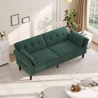 89 Moderno Divano Letto con 2 Cuscini, in ciniglia Imbottita, Divano Letto Futon con Schienale Regolabile, Divano Letto con Seduta Profonda per Soggiorno e Appartamento