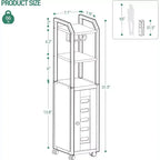 Armadietto da bagno - Mobiletto per carta igienica, Piccolo portarotoli con 4 ruote