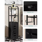 Armadietto da bagno - Mobiletto per carta igienica, Piccolo portarotoli con 4 ruote