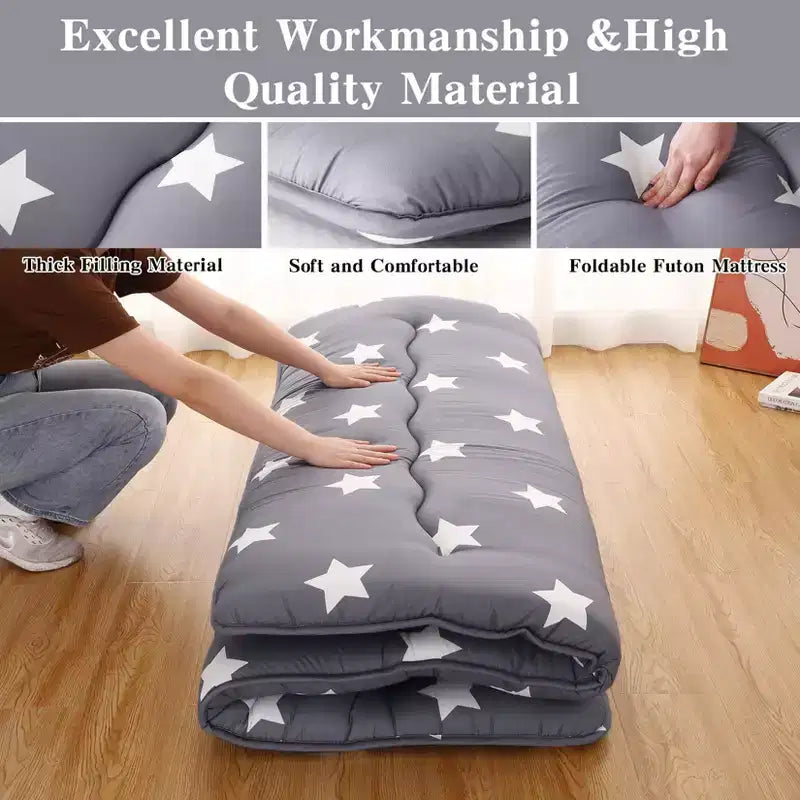 Materasso Futon Giapponese, Tappetino Tatami Portatile da Campeggio, Materassino per Bambini, Materasso Arrotolabile Pieghevole