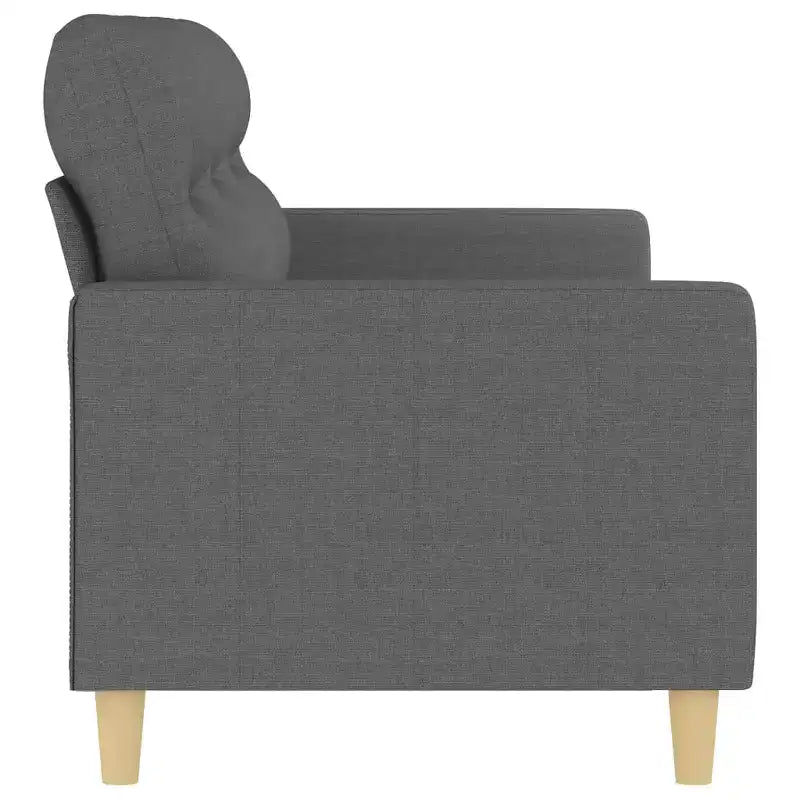 Divano a 3 posti Grigio Scuro Poliestere, Metallo, Textilene, Schiuma 3 Posti