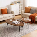 Set di 2 tavolini da caffè moderni, set di tavolini da caffè a incastro da 80 + 48 cm, tavolino da cocktail in legno, tavolino d'appoggio per soggiorno, camera da letto, ufficio