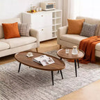 Set di 2 tavolini da caffè moderni, set di tavolini da caffè a incastro da 80 + 48 cm, tavolino da cocktail in legno, tavolino d'appoggio per soggiorno, camera da letto, ufficio