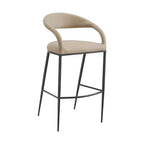 30 Sedie da Bar a Schienale Basso Altezza Bar in Similpelle Beige e Nera e Ferro