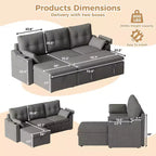 Divano letto moderno 84'', Divano componibile reversibile imbottito, Divano profondo per soggiorno, camera da letto, appartamento, ufficio
