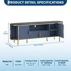 Mobile porta TV scanalato, moderno mobile porta TV con ante scorrevoli, centro di intrattenimento per TV, ripiani regolabili