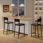 Set di 2/4 Sgabelli da Bar, Sgabelli da Cucina per Colazione Altezza Bancone con Rivestimento in Similpelle, Schienale e Poggiapiedi