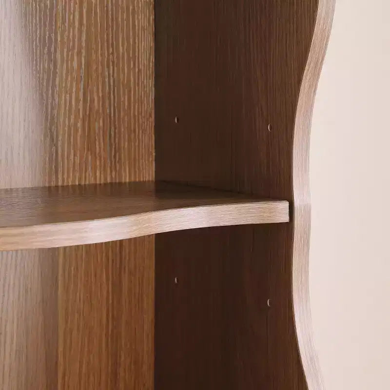 Scaffale regolabile a 7 ripiani con armadietti superiori e inferiori staccabili, design a bordo ondulato, per soggiorno o ufficio domestico