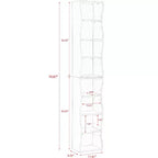 Scaffale regolabile a 7 ripiani con armadietti superiori e inferiori staccabili, design a bordo ondulato, per soggiorno o ufficio domestico