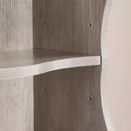 Scaffale regolabile a 7 ripiani con armadietti superiori e inferiori staccabili, design a bordo ondulato, per soggiorno o ufficio domestico